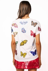 Queen of Sparkles White Multi Butterfly Tee