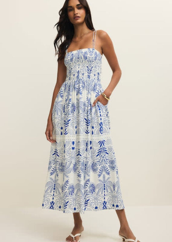 Z Supply Nadine Palm Maxi Dress Nautical