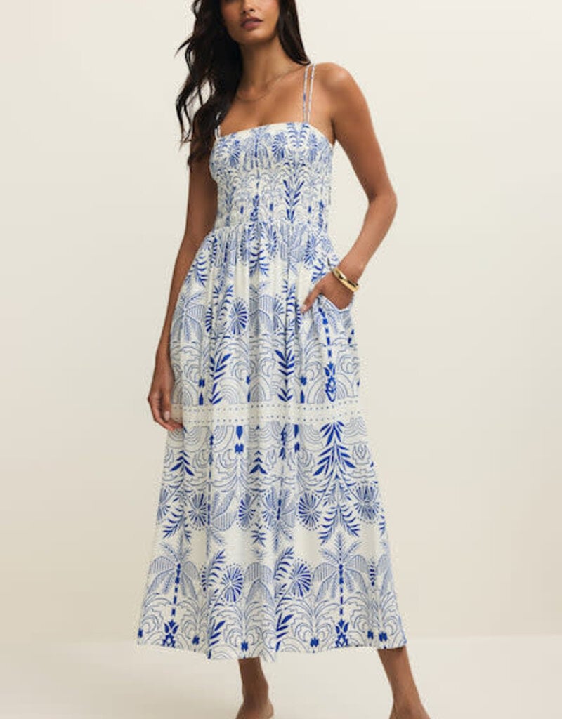 Z Supply Nadine Palm Maxi Dress Nautical