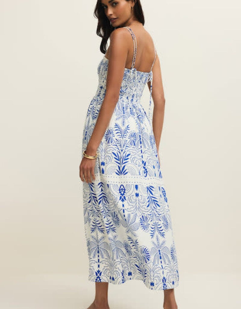 Z Supply Nadine Palm Maxi Dress Nautical