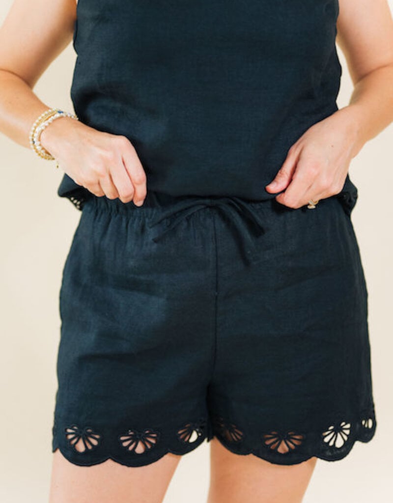 Sanctuary Almost There Linen Shorts Black