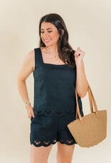 Sanctuary Almost There Linen Top Black