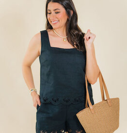Sanctuary Almost There Linen Top Black