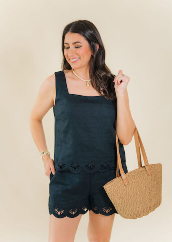 Sanctuary Almost There Linen Top Black