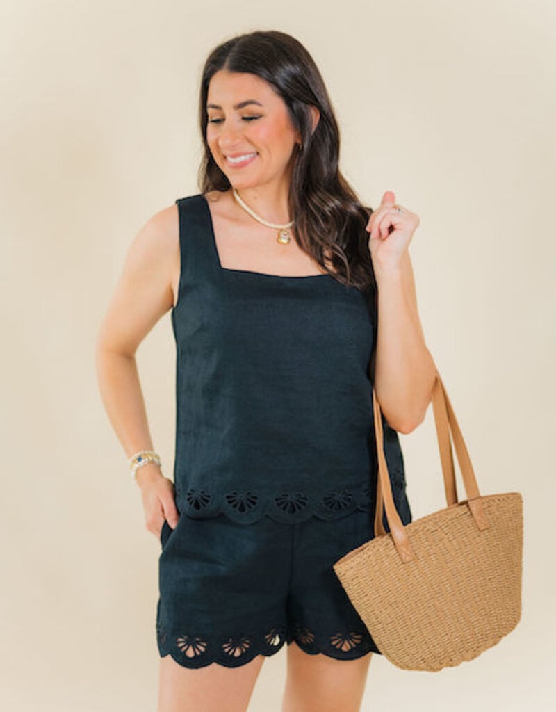 Sanctuary Almost There Linen Top Black