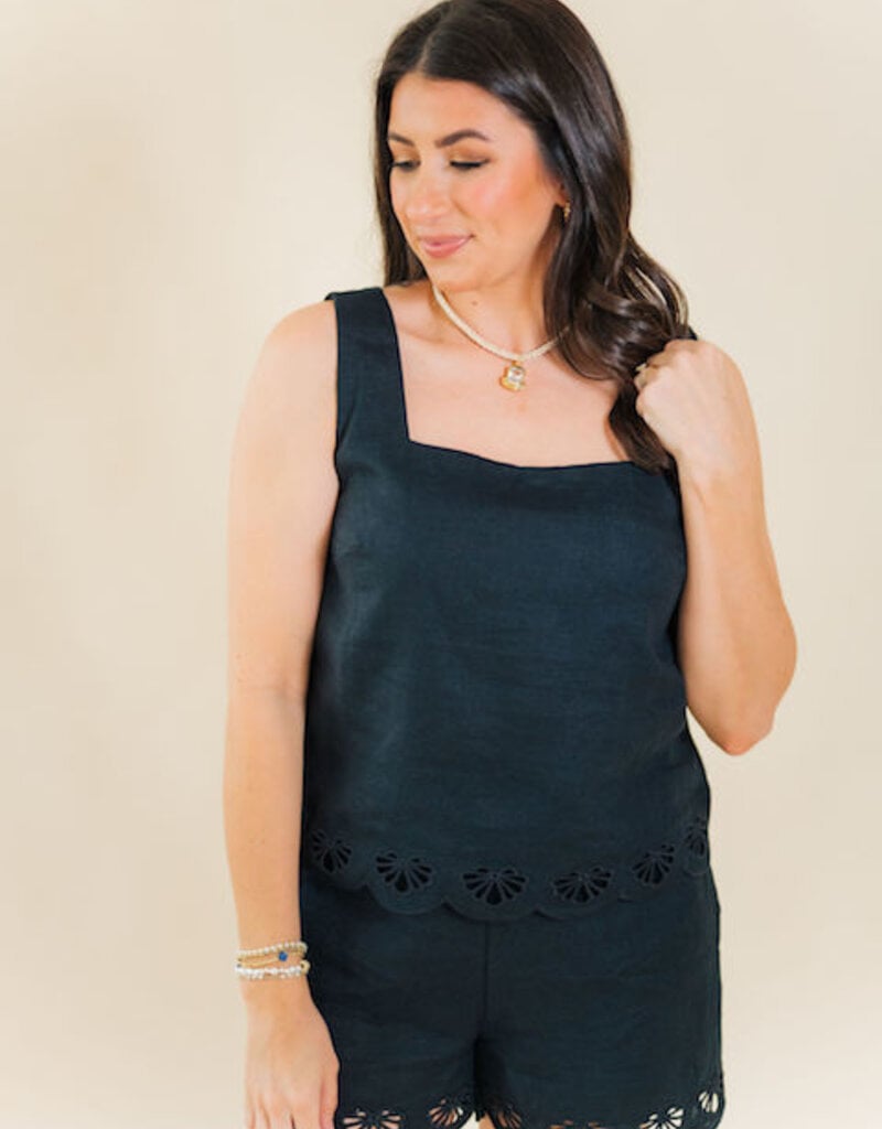 Sanctuary Almost There Linen Top Black