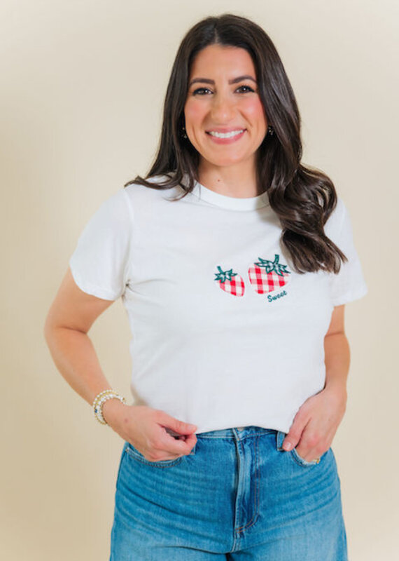 Gingham Strawberry Patch Tee
