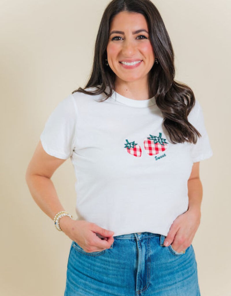 Gingham Strawberry Patch Tee