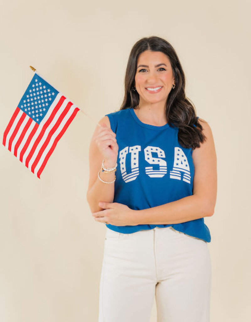 Z Supply Stars & Stripes Muscle Tank True Navy