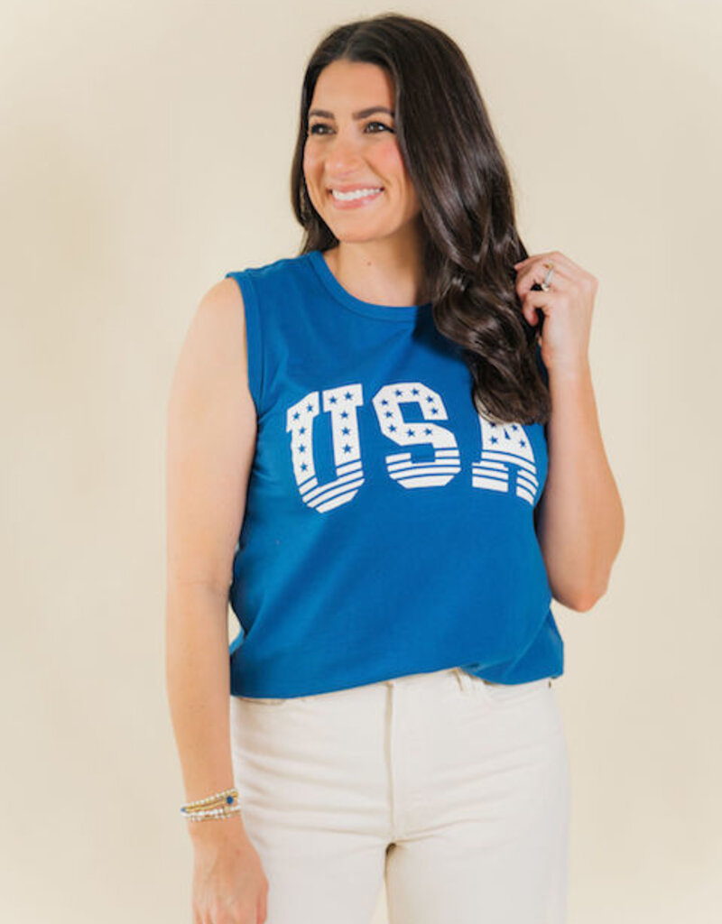 Z Supply Stars & Stripes Muscle Tank True Navy