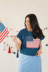 Flag Patch Denim Top