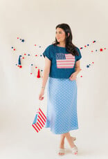 Flag Patch Denim Top