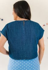 Flag Patch Denim Top