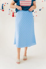 Polka Dot Sky Midi Skirt