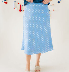 Polka Dot Sky Midi Skirt