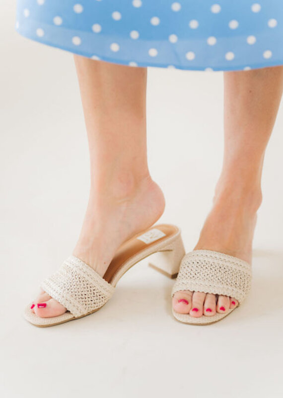 DV Cratar Woven Heeled Sandal Ivory