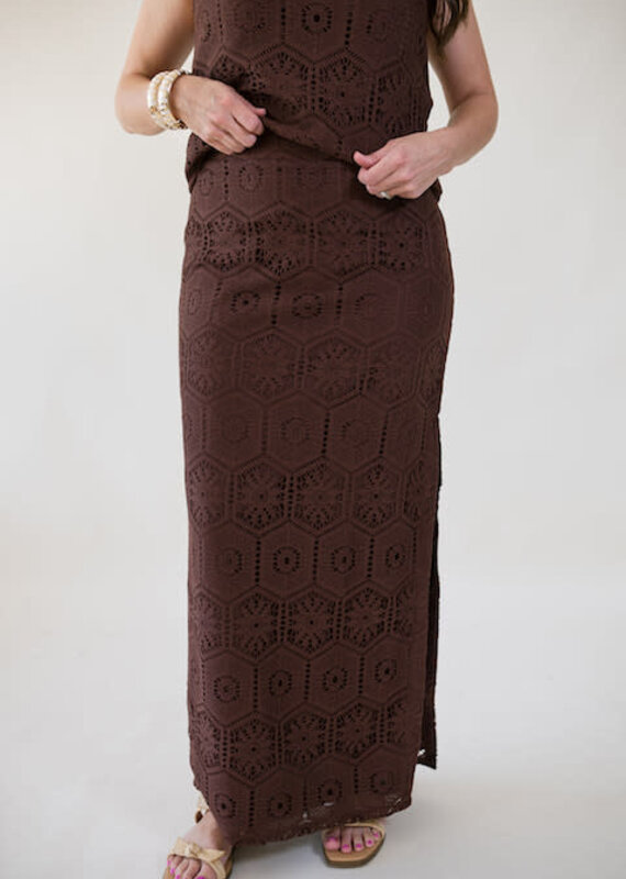 Tile Crochet Lace Maxi Skirt