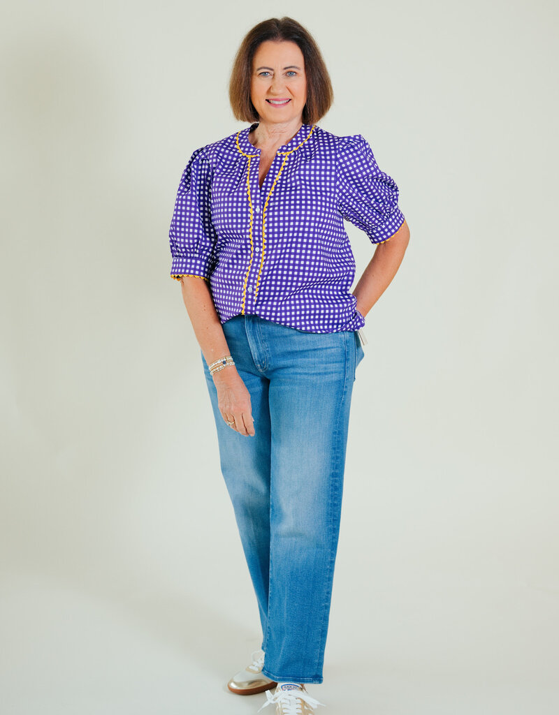 Elaine Gingham Top
