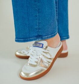 Back 70 Easter Backless Sneaker Metallic Gold