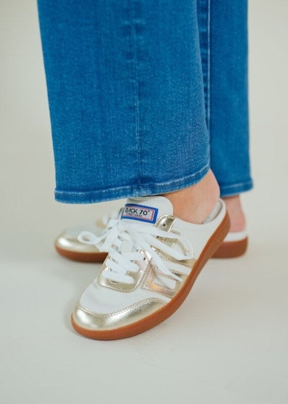 Back 70 Easter Backless Sneaker Metallic Gold