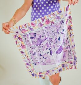 Baton Rouge Map Watercolor Scarf