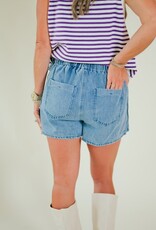 Denim Tie Wrap Skort