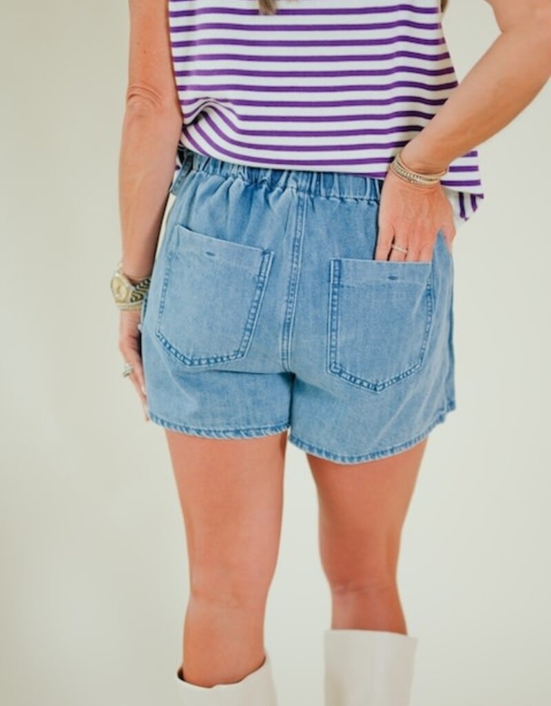 Denim Tie Wrap Skort