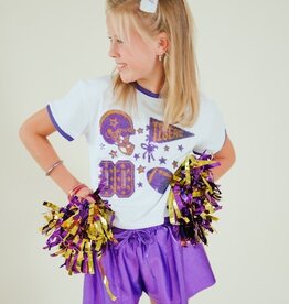 Girls Sequin Football Elements Boxy Tee
