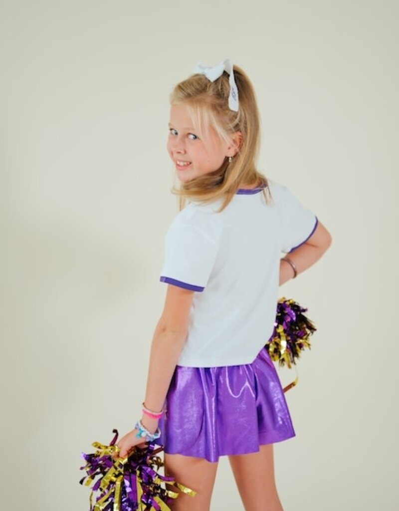 Girls Sequin Football Elements Boxy Tee