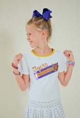 Girls Sequin Tiger Face Stripes Boxy Tee