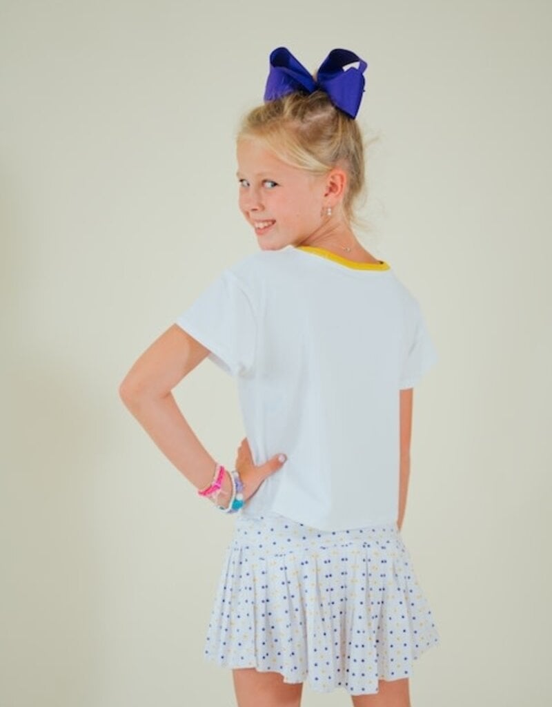 Girls Sequin Tiger Face Stripes Boxy Tee