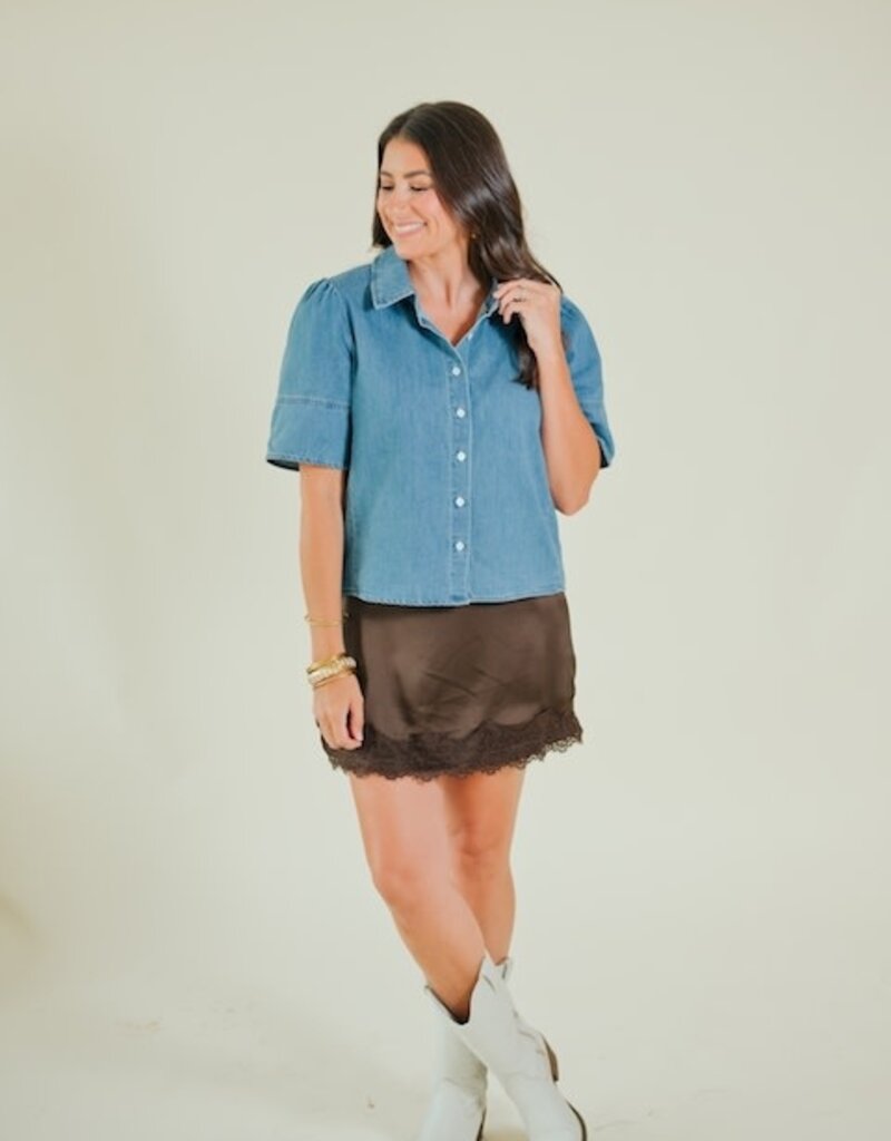 Espresso Lace Trim Skort