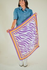 Harper Striped Scarf Medium Purple/Gold
