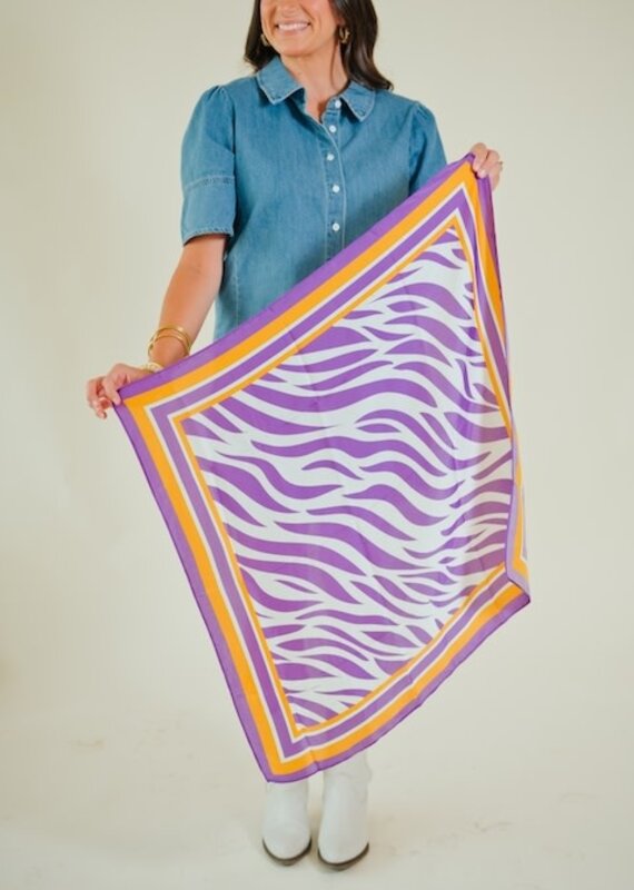 Harper Striped Scarf Medium Purple/Gold