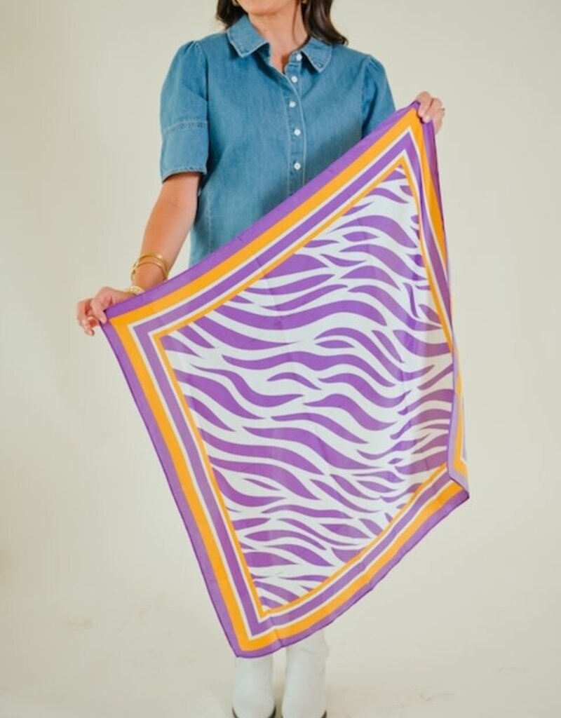 Harper Striped Scarf Medium Purple/Gold