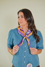 Harper Striped Scarf Medium Purple/Gold