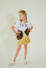 Girls Mini Pleated Skort Gold Shimmer