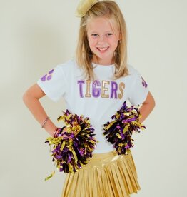 Girls Shimmer Applique Tigers Boxy Tee
