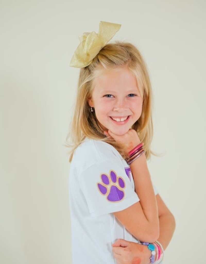 Girls Shimmer Applique Tigers Boxy Tee