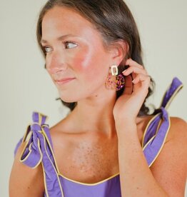 Purple/Gold Flake Oval Drops