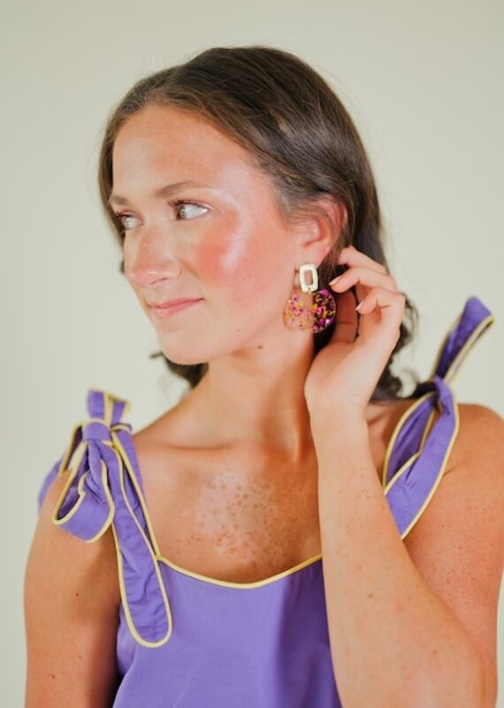 Purple/Gold Flake Oval Drops