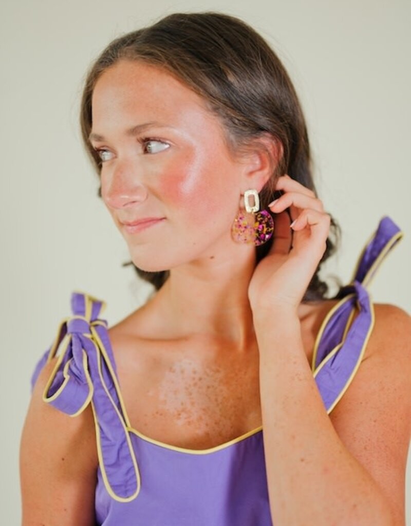 Purple/Gold Flake Oval Drops