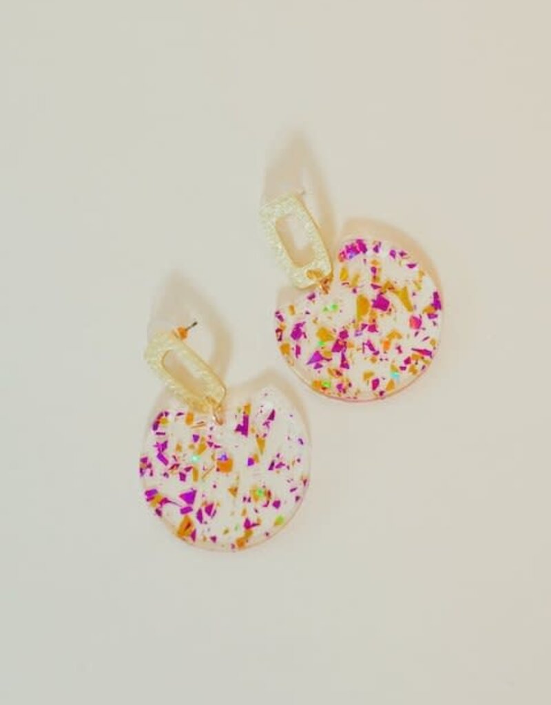 Purple/Gold Flake Oval Drops