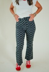 Just Black Black Polka Dot Crop Flare