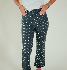 Just Black Black Polka Dot Crop Flare