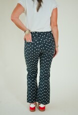 Just Black Black Polka Dot Crop Flare