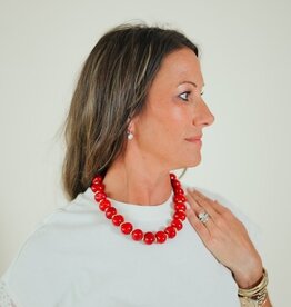 Gemelli Marble Necklace Red