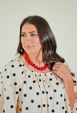 Gemelli Marble Necklace Red