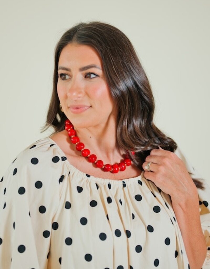 Gemelli Marble Necklace Red