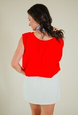 White Ruffle Denim Skort